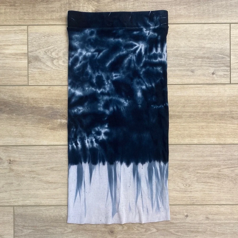 NSF | Lyla | Ombré Tie Dye Ribbed Knit Midi Skirt - Picture 2 of 13